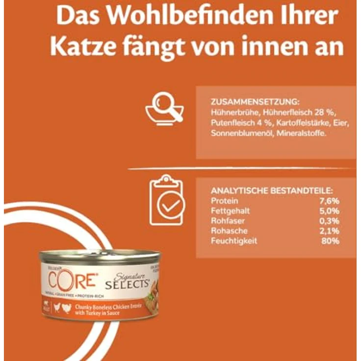 Wellness CORE Signature Selects Chunky Selection Mix, 8 x 79 g, Premium Nassfutter für Katzen in Sauce, getreidefrei, ohne Zuckerzusatz, hoher Fleischanteil – Bild 5