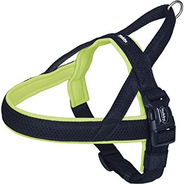Nobby Norwegergeschirr Mesh Preno, neon gelb, Brust-, Hals- und Schulterbereich gepolstert, wasserabweisend, L: 75-98 cm, B: 40/45 mm, 1 Stück – Bild 1