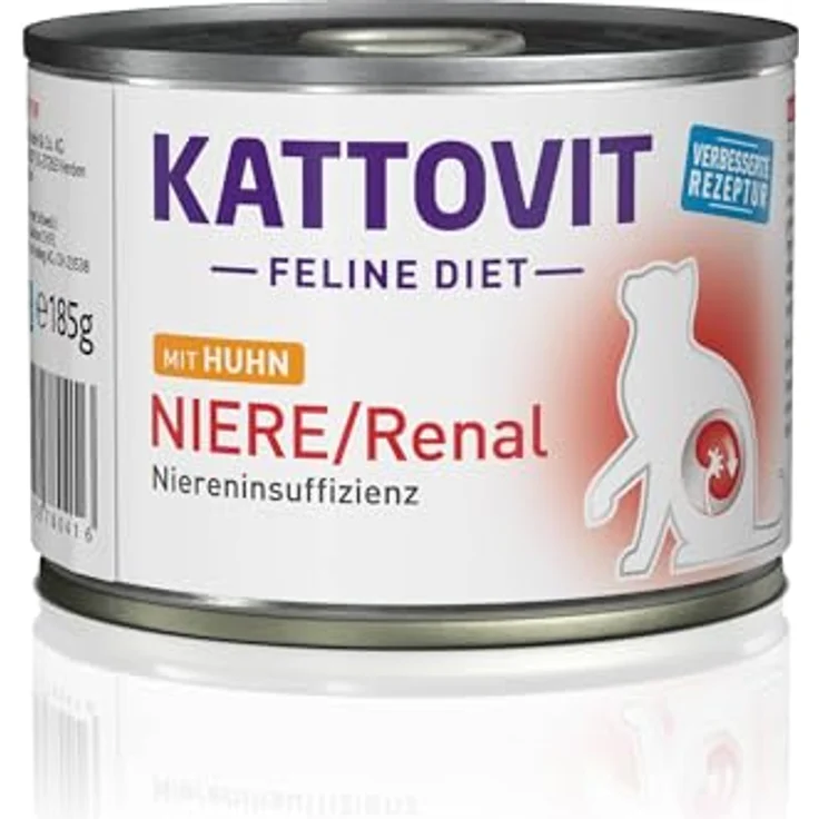 KATTOVIT Niere/Renal Nassfutter für Katzen, Diätfutter mit Huhn zur Unterstützung der Nierenfunktion, 12 x 185 g – Bild 2