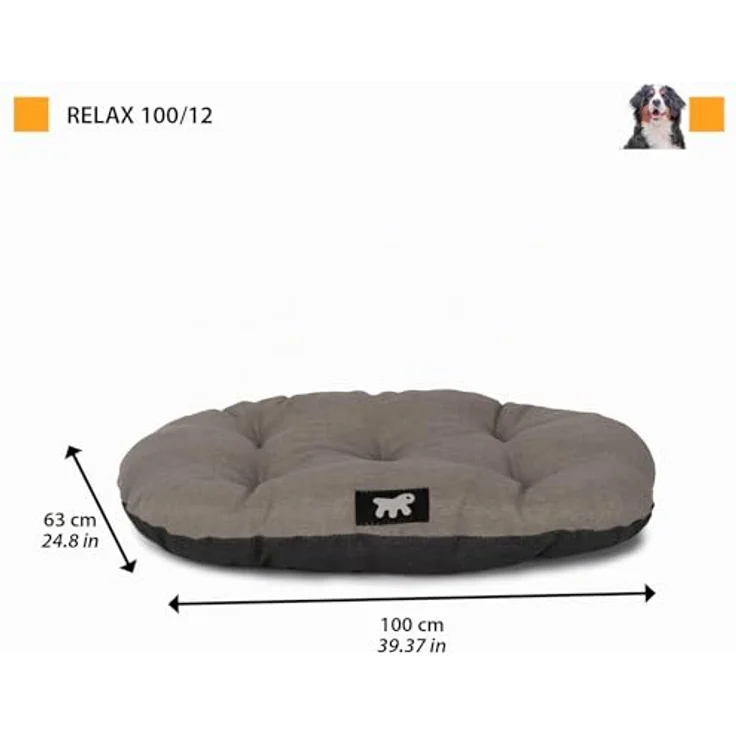 Ferplast Cuccia Cane Relax, großes Hundekissen aus Baumwolle, doppelseitig, waschbar, 100 x 63 cm, rot – Bild 3