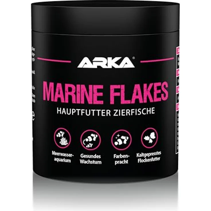 ARKA Flockenfutter Meerwasserfische 250 ml - Kaltgepresstes Hauptfutter für gesunde Zierfische, fördert Farbenpracht und Vitalität – Bild 1