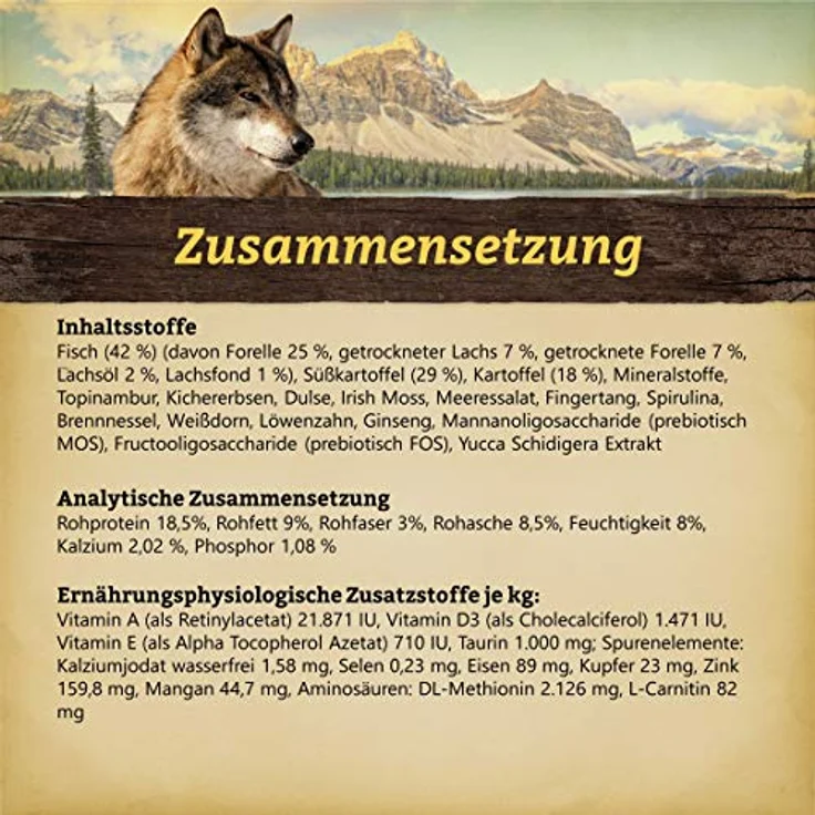 WOLFSBLUT Cold River Forelle mit Süßkartoffel, Hundefutter mit Omega-3-Fettsäuren und Superfoods, 2 kg – Bild 3