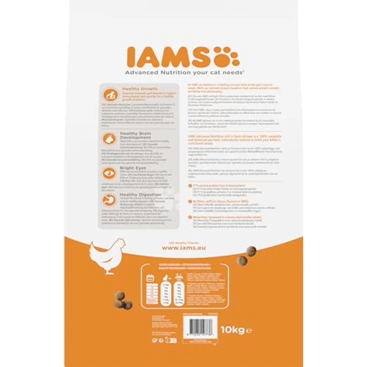 IAMS Advanced Nutrition Kitten, Trockenfutter mit Frischem Huhn, Sparpaket: 2 x 10 kg, ohne Weizen, reich an tierischen Proteinen und Omega-Fettsäuren – Bild 9
