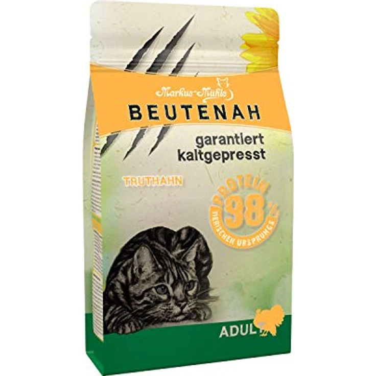 Markus Mühle Beutenah Truthhahn Katzenfutter, 3000g Alleinfuttermittel für ausgewachsene Katzen, kaltgepresst, hoher Proteingehalt