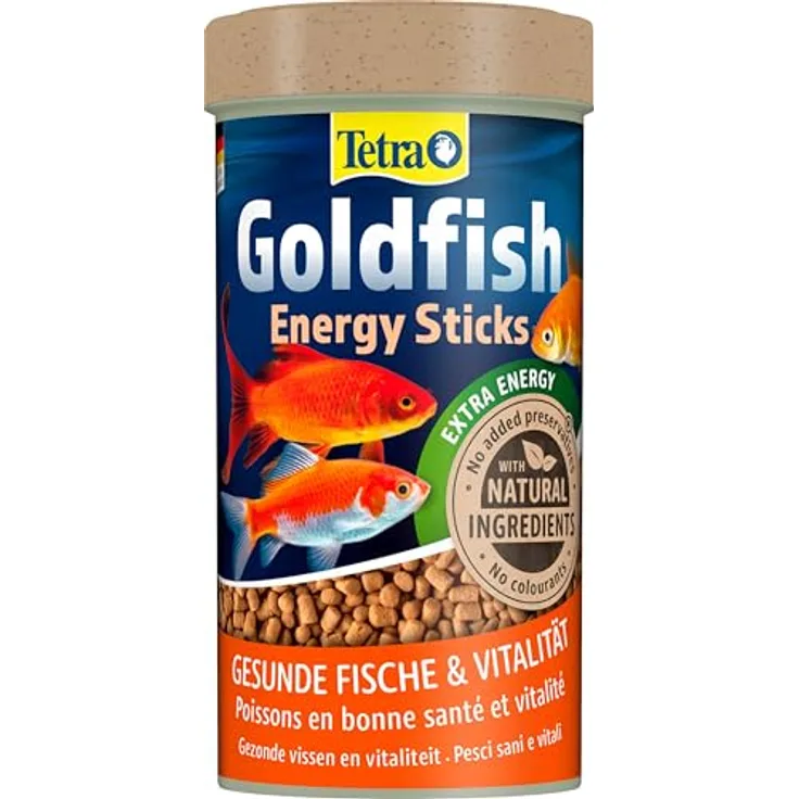 Tetra Goldfish Energy Sticks, nährstoffreiches Fischfutter für Goldfische und Kaltwasserfische, 250 ml Dose, schwimmfähig, ohne Farb- und Konservierungsstoffe
