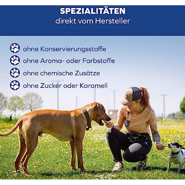 Tiernahrung Schwenner Rinderpansen für Hunde, getrocknete Kaustangen mit natürlicher Verdauungsunterstützung, 1000g, 12cm – Bild 5