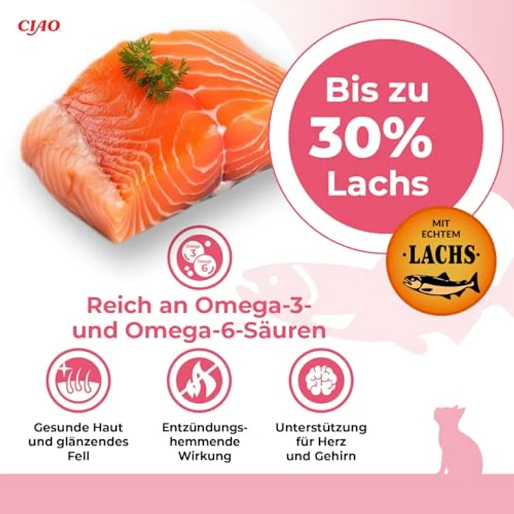 INABA Churu Salmon, Katzensnacks Variety Pack mit Lachs, Thunfisch, Huhn und Jakobsmuschel, 40 × 14 g, hoher Feuchtigkeitsgehalt, ohne Getreide – Bild 3