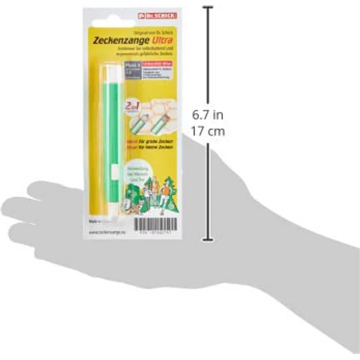 Dr. Schick Zeckenzange Ultra, 2-in-1 Zeckenhaken & Zeckengreifer, patentierter Zeckenschutz für Mensch und Tier, zur zuverlässigen Entfernung großer und kleiner Zecken, hergestellt in Deutschland – Bild 3