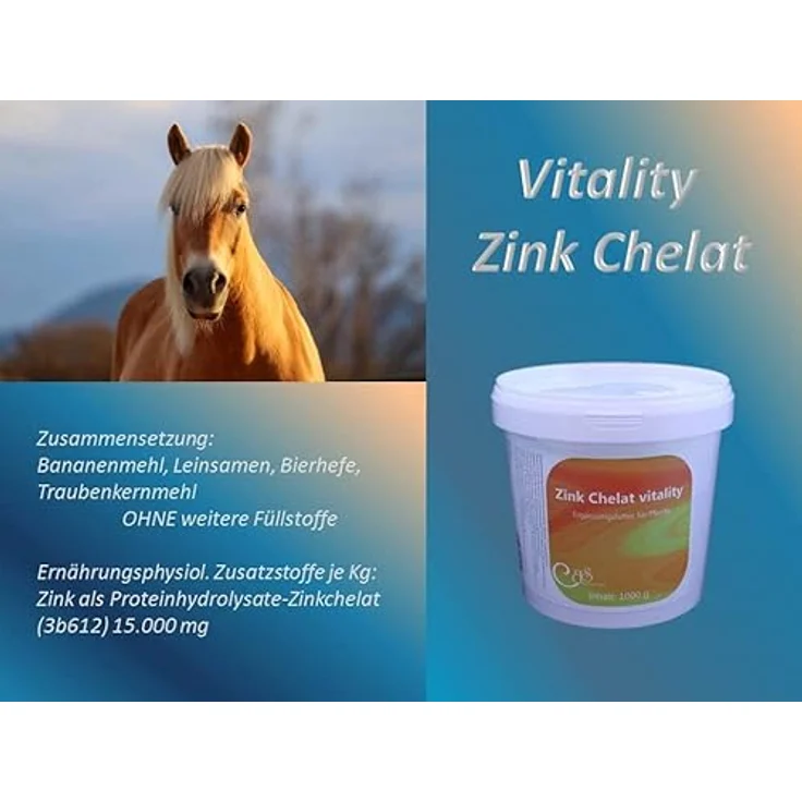Barbara Seitz Zink Chelat Vitality – Unterstützt Mauke und Fellwechsel bei Pferden, fördert Haut- und Hufqualität, 1000 g – Bild 4