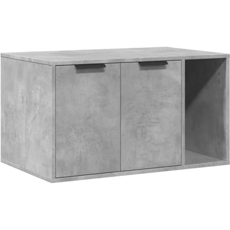 vidaXL Katzentoilette, Katzenklo Betongrau 80x50x45 cm Holzwerkstoff – Bild 2