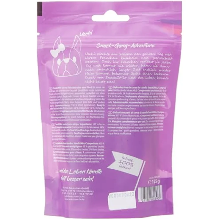 SnackOMio Zarte Fleischstreifen vom Pferd, 125g, natürliche Hundesnacks, getreidefrei und zuckerfrei – Bild 2