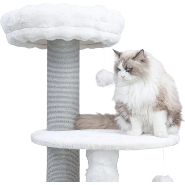 CanadianCat Company Kratzbaum Charles, beige, 171 cm hoch mit mehreren Liegeplattformen und geschlossener Höhle – Bild 5