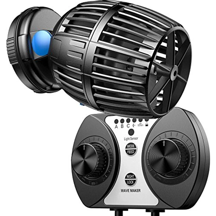 SunSun CW-160 Strömungspumpe, 1700-20000 l/h, 60 W, einstellbare Wellenform und Zyklus, Tageslichtsensor, Magnethalter für Aquarien bis 200 cm Beckenlänge – Bild 1