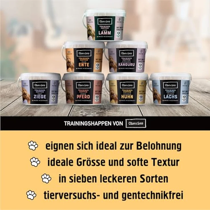 Chewies Trainingshappen Huhn, Monoprotein Hundesnack, 300 g - getreidefrei, zuckerfrei, hypoallergen, weiche Leckerlies für Hundetraining – Bild 4