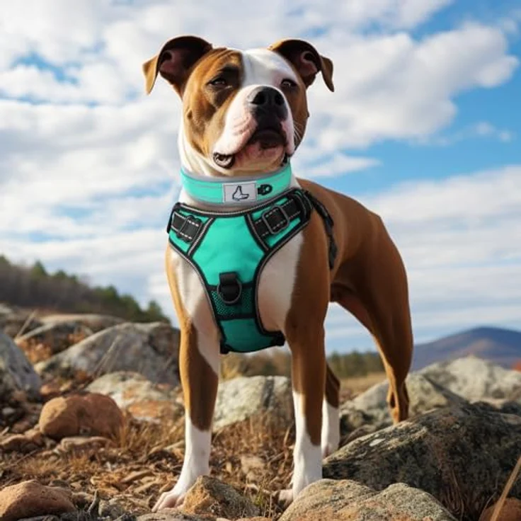 Joytale Gepolstertes Neopren Hundehalsband, Reflektierend, für Mittelgroße Hunde, Breit, Türkis – Bild 3