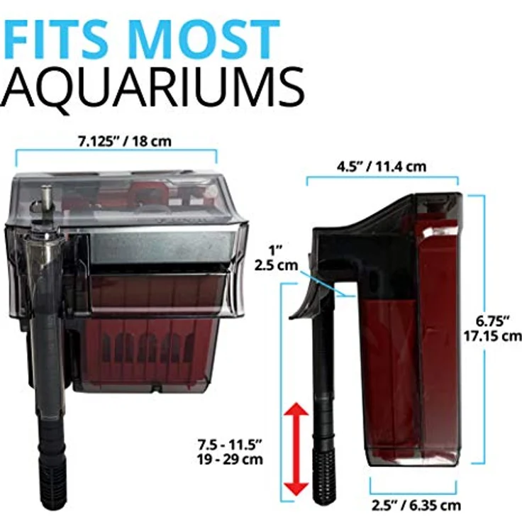 Fluval C3 Clip-On Aquarienfilter, 5-Stufen Außenfilter für 75-190l, 480 l/h Pumpenleistung, inklusive Filtermedien, verlängerbares Ansaugrohr – Bild 2