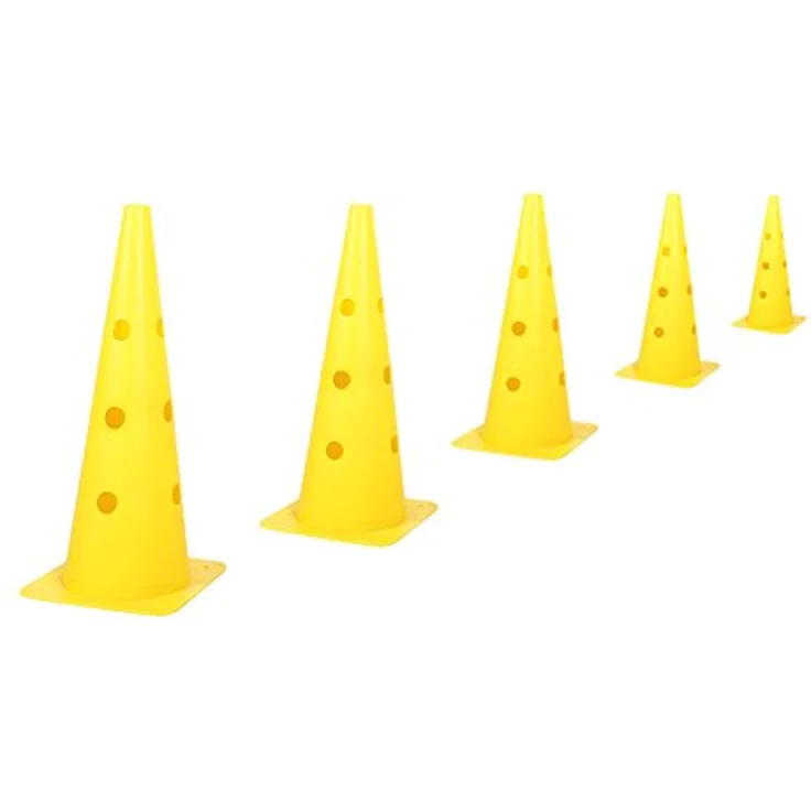 Kerbl Pet Agility Pylonen-Hürden Set, gelb, 3 höhenverstellbare Hürden für Slalomlauf und Training, inkl. 6 Pylonen und 3 zerlegbaren Kunststoffstangen – Bild 3