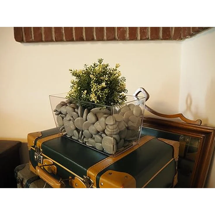 Kalapanta Dekosteine, aus recyceltem Kunststoff für Vasen, Aquarien und Garten, grau, Ø 5-8 cm, ca. 45 Stück, hergestellt in Italien – Bild 5
