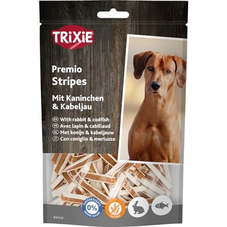 Trixie PREMIO Fish Rabbit Stripes, Hundesnack für alle Lebensphasen, 100g