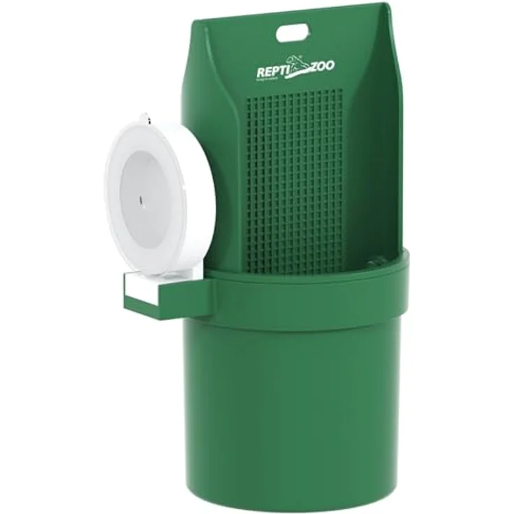 REPTI ZOO Reptizoo Futterschale mit Saugnapf, praktisches Terrarien-Zubehör für baumbewohnende Tiere, inkl. Kette und Wasserabflusslöchern – Bild 3