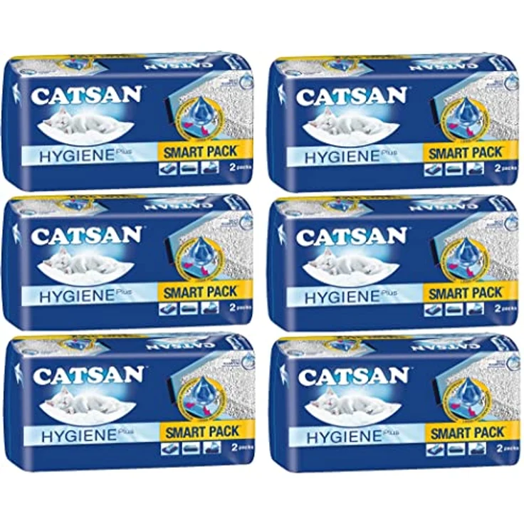 Catsan Smart Pack Katzenstreu, 2 Einlagen, 4 kg, 6er-Packung