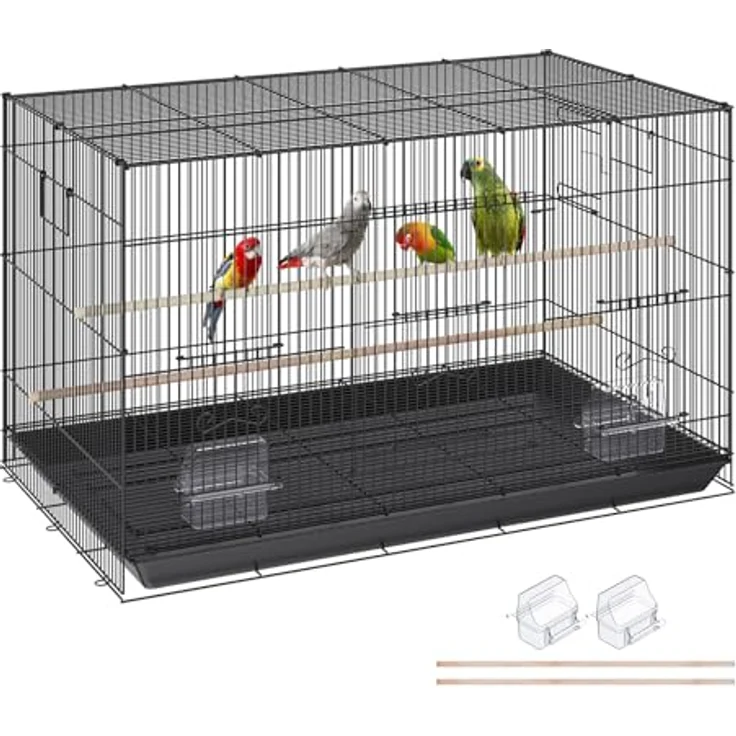 VEVOR Vogelvoliere 76x46x45cm, Vogelkäfig aus Q195-Kohlenstoffstahl für 2-3 mittelgroße bis große Vögel mit Sicherheitstür und herausnehmbarer Ablage – Bild 1