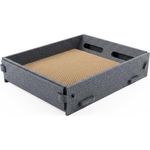 Lyveo Katzenbett 3-in-1 mit austauschbarem Kratzbrett aus Pappe, 43×33×8 cm, grau, inkl. Spielball – ideal für Schlafen, Spielen & Kratzen