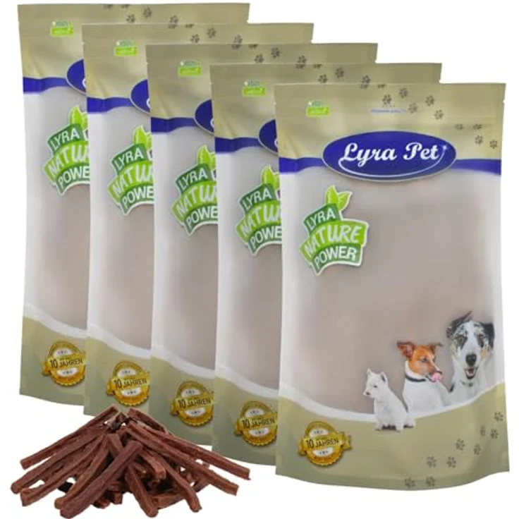 Lyra Pet® Pferdedörrfleisch Snack, 5 kg fettarm & schonend getrocknet, leicht zerkaubar für Hunde – Bild 1
