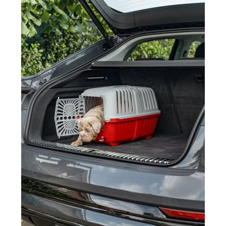 lionto Tiertransportbox aus recyceltem Kunststoff, verschiedene, 55 cm x 36 cm x 36 cm, rot – Bild 3