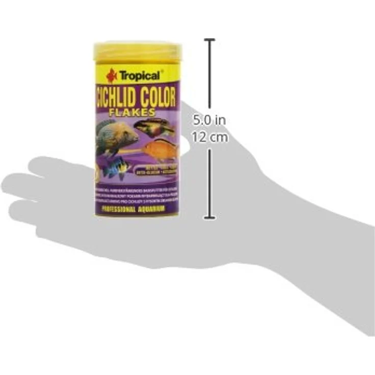 Tropical Cichlid Color, Proteinreiches Flockenfutter für Cichliden, 250 ml mit natürlichen Carotinoiden – Bild 4