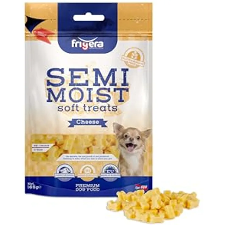 friGERA Semi-Moist Soft Treats Käse, Gluten- und getreidefreies Hundeleckerli, 165g, ideale Belohnung für Training, hergestellt in Belgien