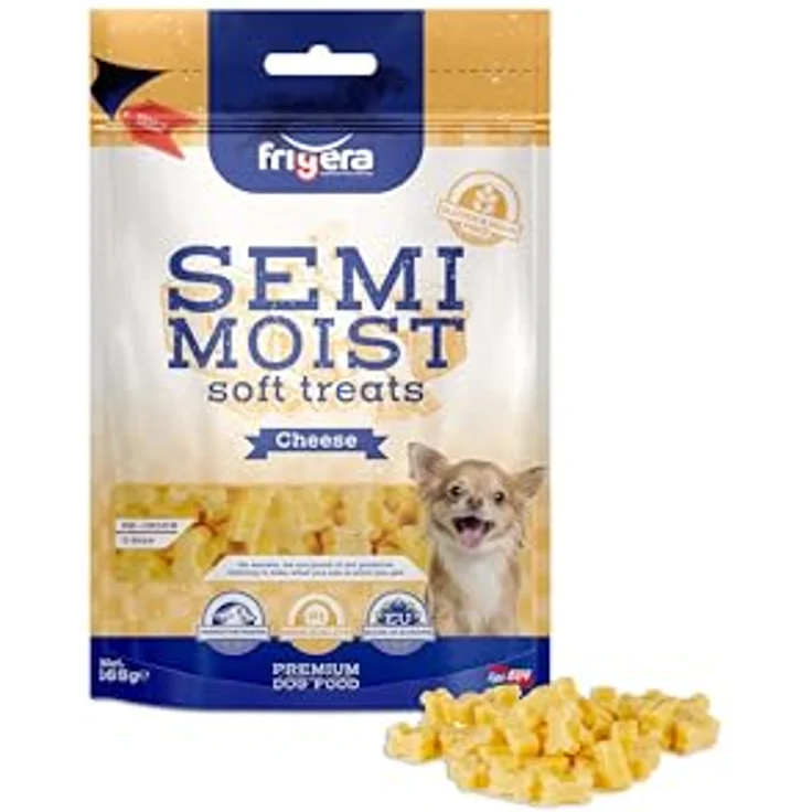 friGERA Semi-Moist Soft Treats Käse, Gluten- und getreidefreies Hundeleckerli, 165g, ideale Belohnung für Training, hergestellt in Belgien – Bild 1