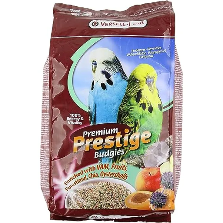 Versele-Laga Premium Vogelfutter für Wellensittiche, 2,5 kg, mit Austernschalen für gesunde Ernährung und wiederverschließbarem Beutel