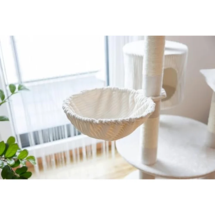 KERBL Kratzbaum Annika, 164 cm hoch, beige, mit Sisal umwickelt, inkl. gepolsterten Liegebetten und Höhlen für Katzen – Bild 6