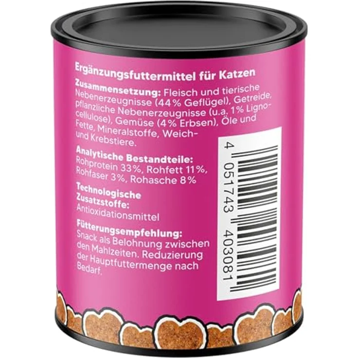 NutriQM® Knabberspaß Anti Hairball Katzensnack, 50g knusprige Leckerlies mit 44% Geflügel und Lignocellulose zur Unterstützung der Haarballen-Ausscheidung – Bild 2