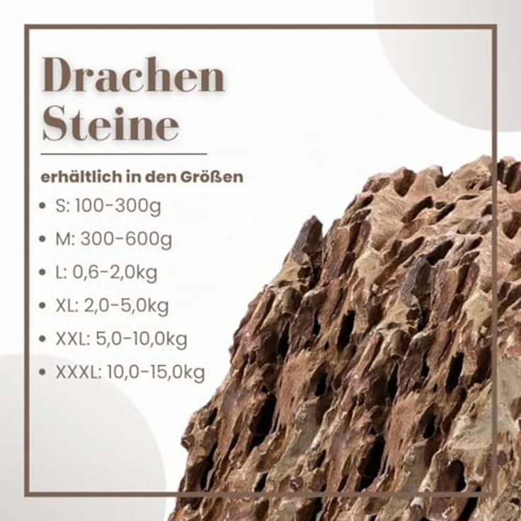 AquaOne Drachenstein Natursteine 10kg, Aquascaping Gestein für Tank, 0,6-2,0kg pro Stein, braun – Bild 3