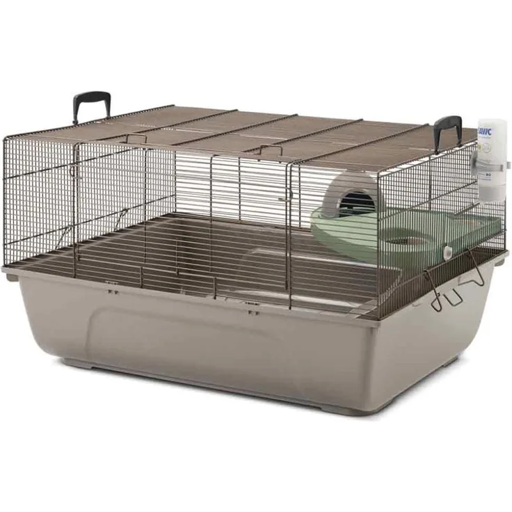 Nobby Hamsterkäfig Jerry, 67 x 49 cm, braun, mit extra großer Frontklappe und Zubehör