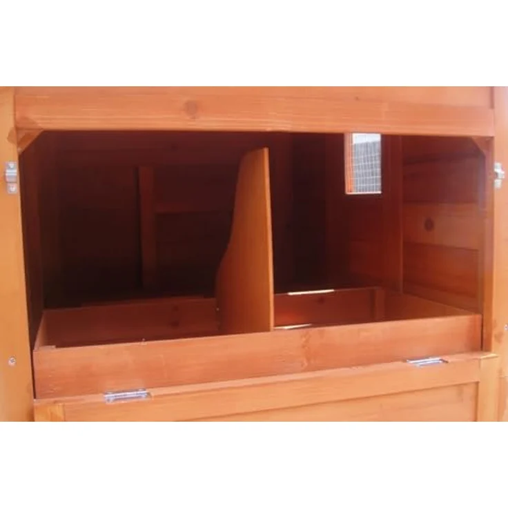 Mucola Hasenstall mit Freilaufgehege, Kleintiergehege aus Holz 171x80x166 cm, inkl. 2 Rampen, 2 Nestboxen (4 Nistplätze), wetterfest und sicher – Bild 4