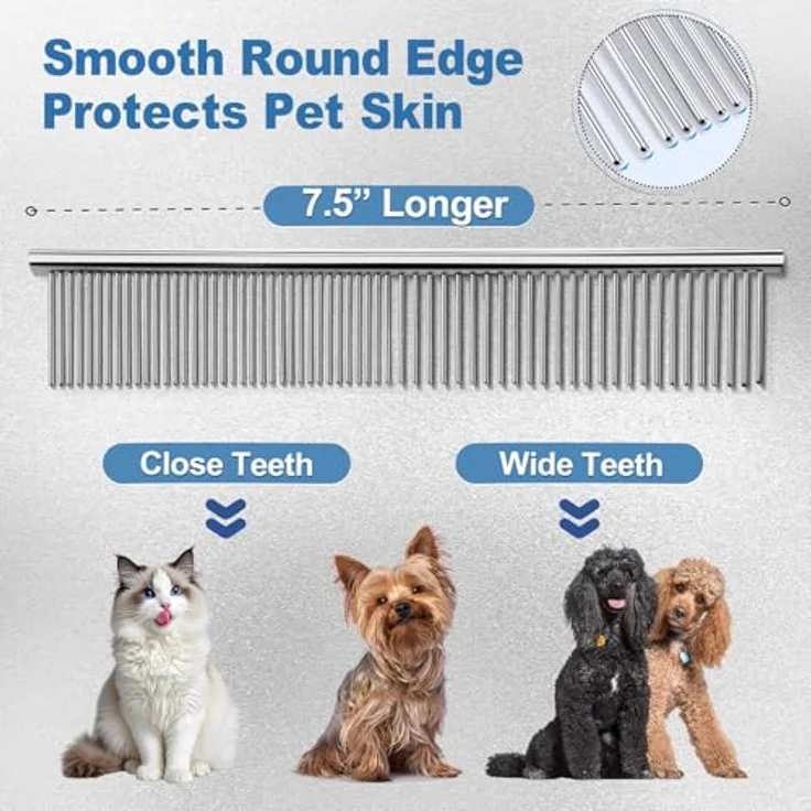 Gimars 4CR Hundeschere Set, 6-in-1 Profi Fellschere mit Rundspitze, ergonomische Griffe und Titan-beschichtete Klingen für Hunde und Katzen – Bild 5