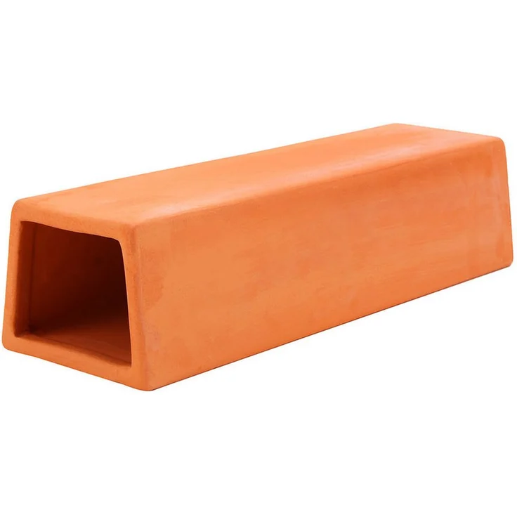 HOBBY Aquariendeko Catfish Corner 2 red, geräumige Brut- und Versteckhöhle aus gebranntem Ton für Welse, 8 x 6 x 25 cm