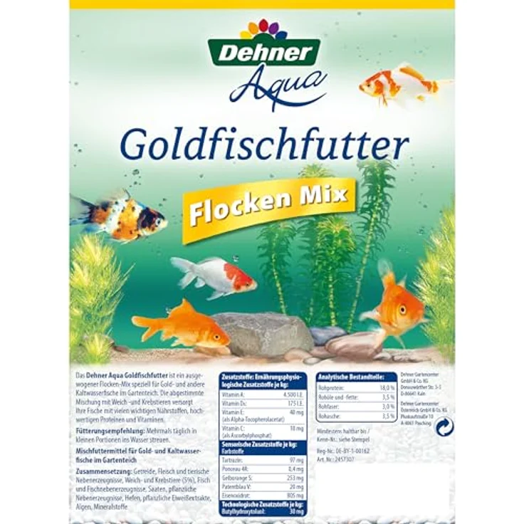 Dehner Aqua Goldfischfutter Flocken Mix, 1 kg, ausgewogener Premium Flockenmix für Gold- und Kaltwasserfische mit wichtigen Nährstoffen und Vitaminen – Bild 2