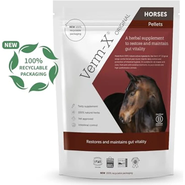 Verm-X Pellets für Pferde und Ponys, 750g, 100% natürliche Unterstützung der intestinalen Hygiene, leicht zu füttern – Bild 2