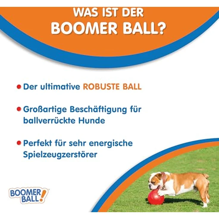Company of Animals BOOMER BALL – Fast unzerstörbarer Hundeball, schwimmfähig, ideal für energiegeladene Hunde, Größe 20cm, Blau oder Rot – Bild 3