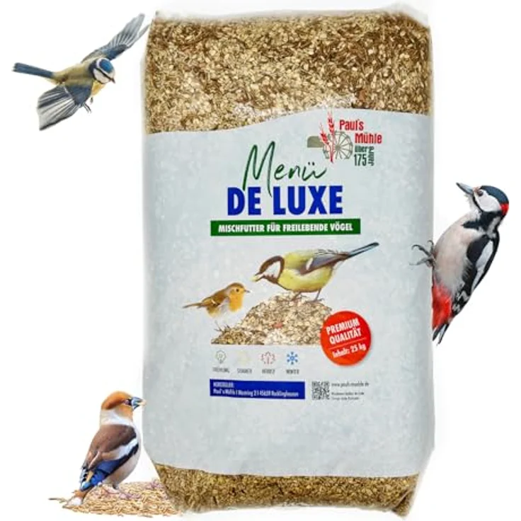 Pauls Mühle Wildvogelfutter Deluxe, Ganzjahresfutter für Wildvögel, 25 kg – Bild 4