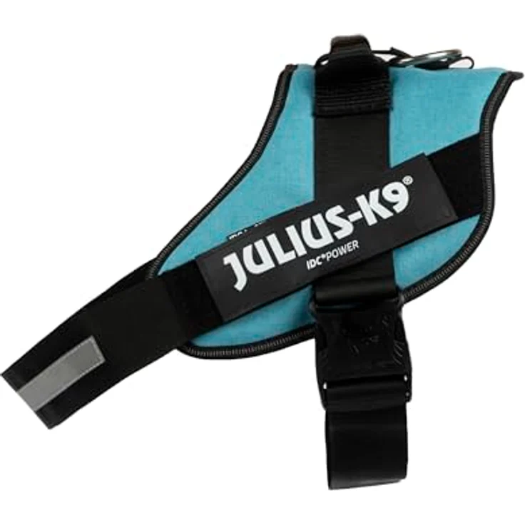 JULIUS K-9 IDC Powerharness, Größe 3/2XL, Hundegeschirr in Türkis mit reflektierenden Elementen und verstellbarem Klettpatch – Bild 2