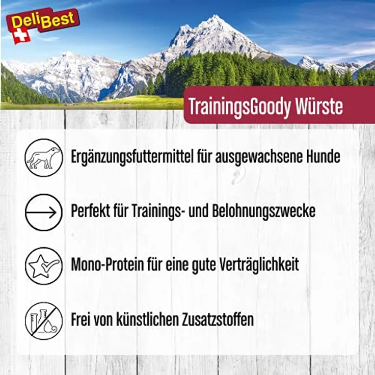 DeliBest Swiss MENU TrainingGoody Hähnchen, 200 g, Monoprotein Snack für sensible Hunde, glutenfrei und ohne Zusatzstoffe – Bild 3