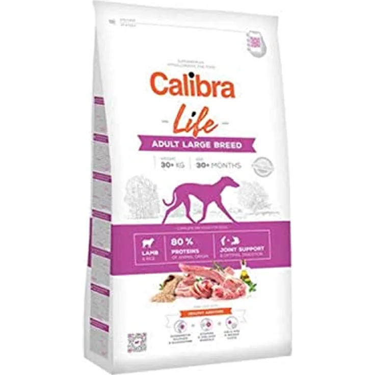 CALIBRA Dog Life Adult Large Breed Lamm, 12 kg, Trockenfutter für große Hunderassen