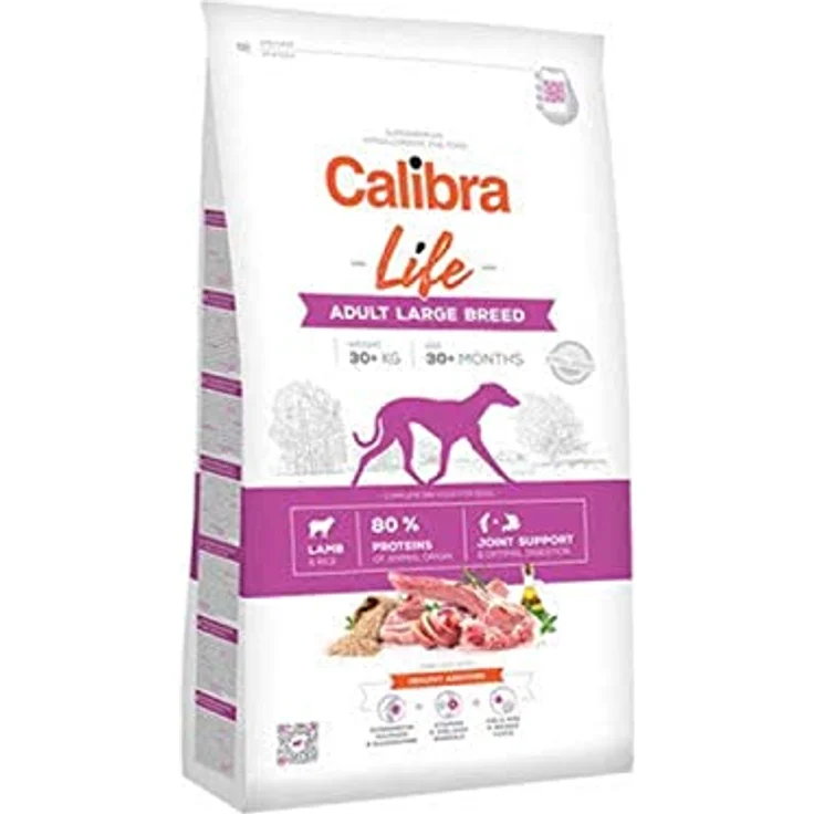 CALIBRA Dog Life Adult Large Breed Lamm, 12 kg, Trockenfutter für große Hunderassen