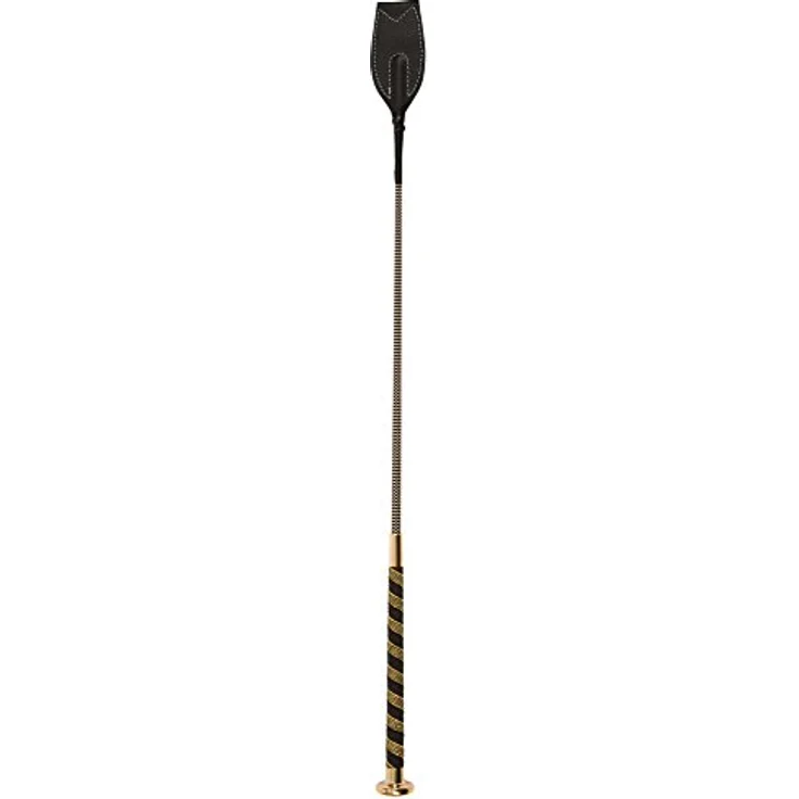 Covalliero Kerbl Springgerte mit Klatsche, gold, 65 cm, Fiberglas mit Anti-Slip Griff und silberfarbenen Applikationen – Bild 1
