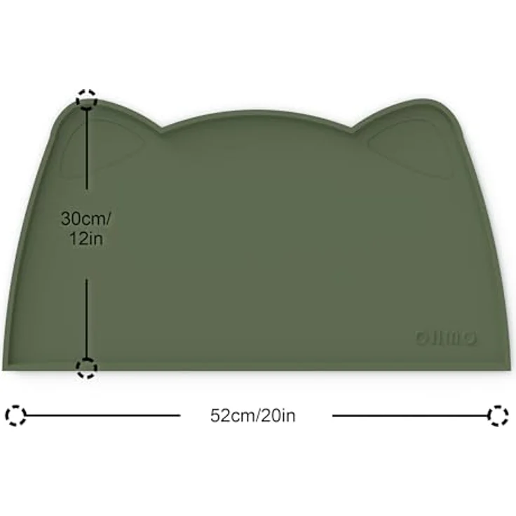 OHMO Napfunterlage für Kleine Hunde und Katzen, rutschfeste Silikonmatte, wasserdicht, Camouflage Grün, 52x30cm – Bild 2